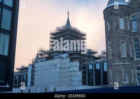 Die Quartermile Häuser Entwicklung des ehemaligen Edinburgh Krankenstation Krankenhaus Wird von den Wiesen an einem Wintertag gesehen Stockfoto