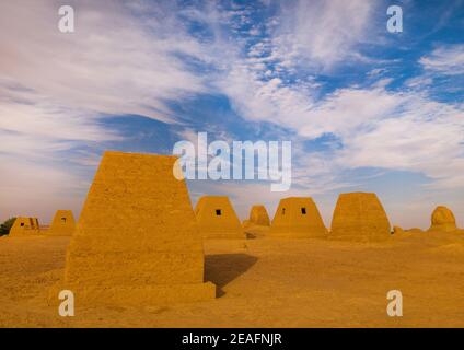 Garamantian Grabstätten und Pyramiden, Fezzan, Germa, Libyen Stockfoto