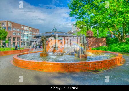 Gauklerbrunnen im Stadtpark in Dortmund Stockfoto