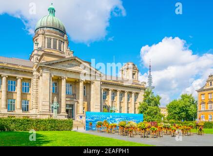 Ansicht des hanseatischen Gerichtsgebäudes in Hamburg, Deutschland. Stockfoto