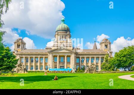 Ansicht des hanseatischen Gerichtsgebäudes in Hamburg, Deutschland. Stockfoto