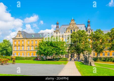 Ansicht des Strafgerichtsgebäudes in Hamburg. Stockfoto