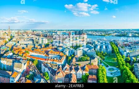 Panorama von Hamburg in Deutschland Stockfoto