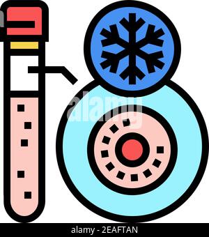 Abbildung des Symbols für das Einfrieren der Embryo-Farbe Stock Vektor