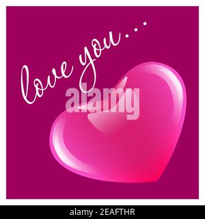 3D Herz auf einer Valentinskarte Stock Vektor