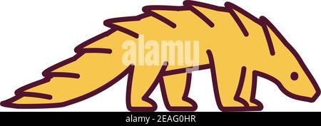 Komodo Dragon RGB-Farbsymbol Stock Vektor