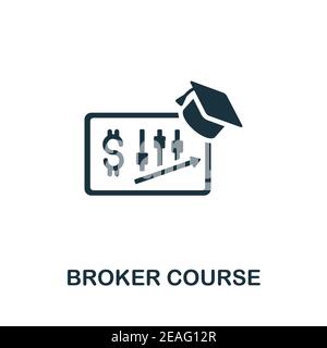 Symbol für den Kurs „Broker“. Einfaches Element aus der Online-Kurssammlung. Creative Broker Kurs Symbol für Web-Design, Vorlagen, Infografiken und mehr Stock Vektor
