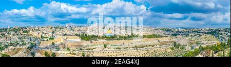 Jerusalem vom Olivenberg aus gesehen, Israel Stockfoto