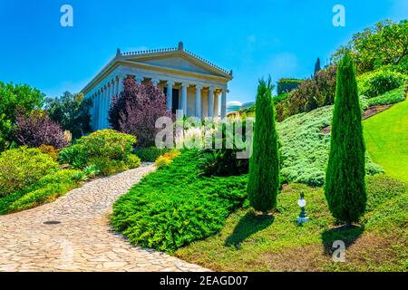 Universal House of Justice in Bahai Gardens in Haifa, Israel Stockfoto