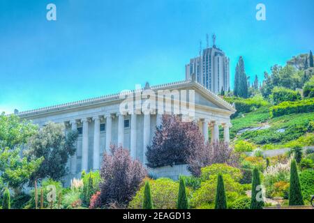 Universal House of Justice in Bahai Gardens in Haifa, Israel Stockfoto