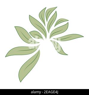 Grüne Blätter isoliert auf weißem Hintergrund für Designs Öko-Karte. Vektorgrafik. Stock Vektor