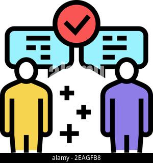 Interleaf Kommunikation Soft Skill Farbe Symbol Vektor Illustration Stock Vektor