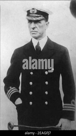 Stanley Phillip Lord (1877 – 1962) Kapitän der SS Californian, das der Titanic am nächsten gelegene Schiff in der Nacht, in der es am 15. April 1912 sank Stockfoto