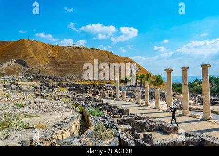 Beit Shean römische Ruinen in Israel Stockfoto