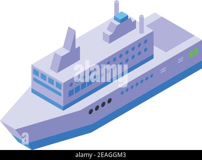 Reisesymbol für die Fähre. Isometrisches Vektor-Symbol für Fährfahrt für Web-Design isoliert auf weißem Hintergrund Stock Vektor