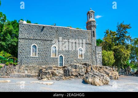Kirche des Primats des heiligen petrus in Tabgha, Israel Stockfoto