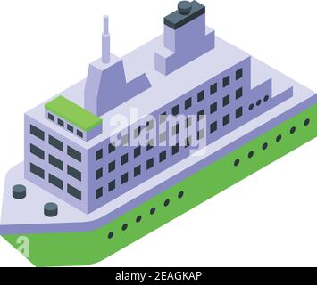 Symbol für den Fährhafen. Isometrisches Vektor-Symbol für Fährhafen für Web-Design isoliert auf weißem Hintergrund Stock Vektor