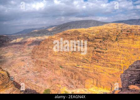 Luftaufnahme von Petra in Jordanien Stockfoto