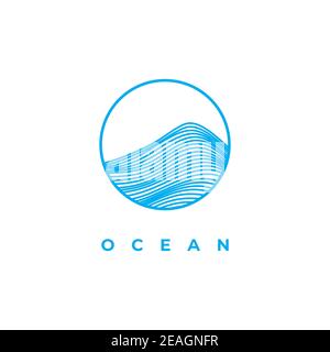 Ocean Wave Logo Design Vektor Vorlage Stock Vektor