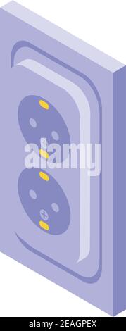 Symbol für Energiesteckdose. Isometrisches Symbol für Energiesockelvektor für Webdesign isoliert auf weißem Hintergrund Stock Vektor