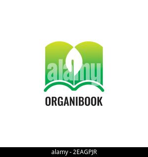 Green Buch Illustration Logo Design Vektor Vorlage Stock Vektor