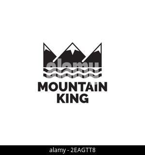 Berg König Illustration Logo Design Symbol Vektor Vorlage Stock Vektor