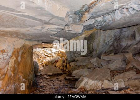 In einer Höhle im Carter Caves State Park in Kentucky Stockfoto