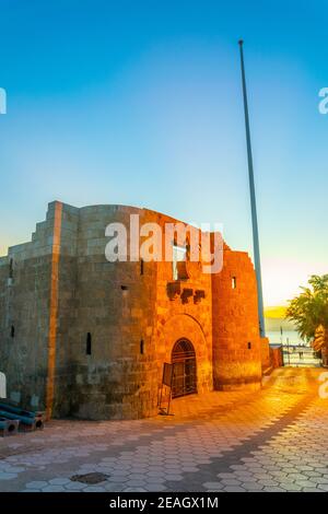 Blick auf das Aqaba Schloss in Jordanien Stockfoto