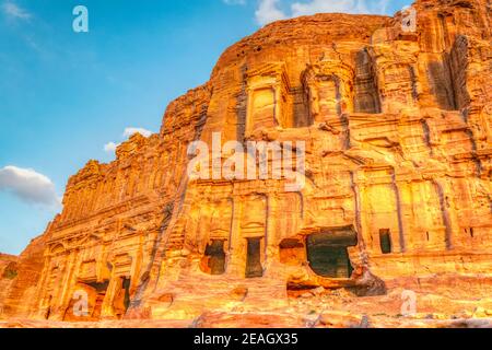 Korinthische und Palastgräber bei petra, Jordanien Stockfoto