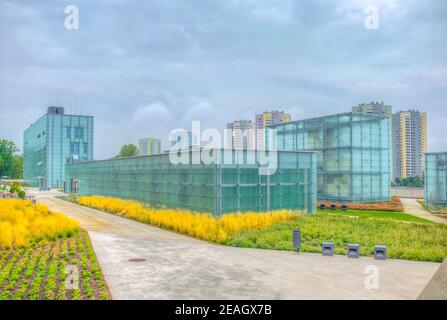 Schlesisches Museum in Katowice auf dem Platz eines ehemaligen Kohlebergwerks, Polen gebaut Stockfoto