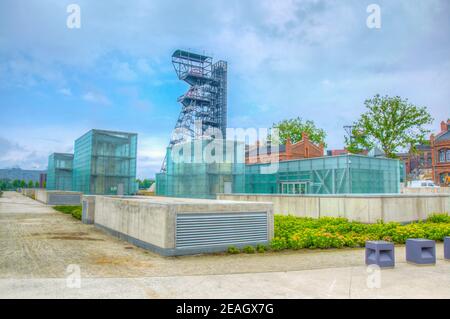 Schlesisches Museum in Katowice auf dem Platz eines ehemaligen Kohlebergwerks, Polen gebaut Stockfoto