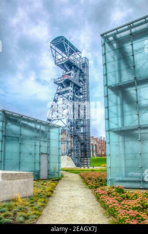 Schlesisches Museum in Katowice auf dem Platz eines ehemaligen Kohlebergwerks, Polen gebaut Stockfoto