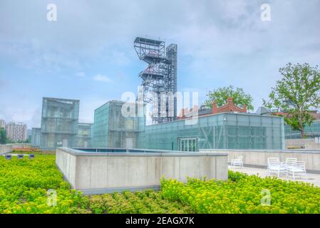 Schlesisches Museum in Katowice auf dem Platz eines ehemaligen Kohlebergwerks, Polen gebaut Stockfoto