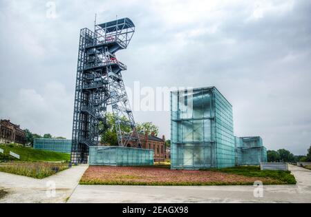 Schlesisches Museum in Katowice auf dem Platz eines ehemaligen Kohlebergwerks, Polen gebaut Stockfoto