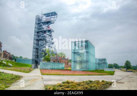 Schlesisches Museum in Katowice auf dem Platz eines ehemaligen Kohlebergwerks, Polen gebaut Stockfoto