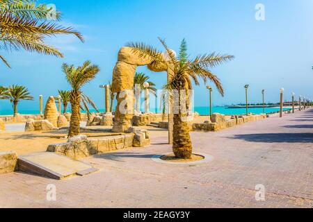 Blick auf die corniche - Promenade in Kuwait Stockfoto