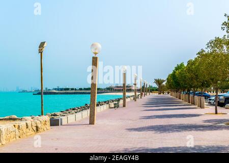 Blick auf die corniche - Promenade in Kuwait Stockfoto