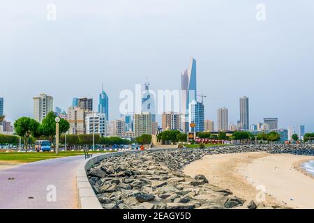 Blick auf die corniche - Promenade in Kuwait Stockfoto