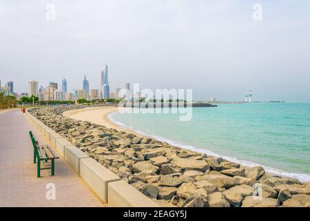 Blick auf die corniche - Promenade in Kuwait Stockfoto