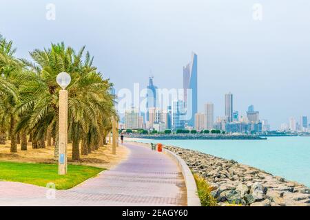Blick auf die corniche - Promenade in Kuwait Stockfoto