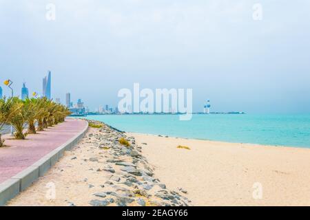 Blick auf die corniche - Promenade in Kuwait Stockfoto