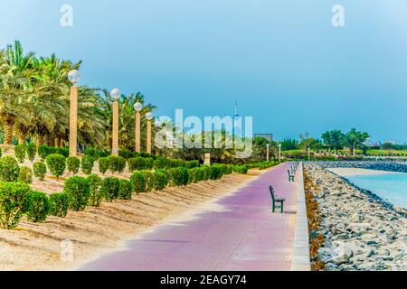 Blick auf die corniche - Promenade in Kuwait Stockfoto