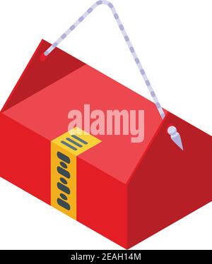 Glücksacksymbol. Isometrisches Glückssäckchen-Vektor-Symbol für Web-Design isoliert auf weißem Hintergrund Stock Vektor
