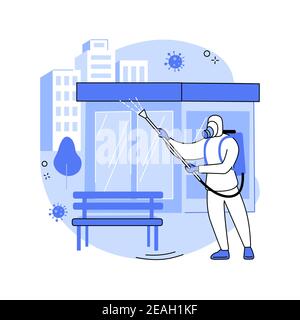Public Place Sanitising abstrakte Konzept Vektor Illustration. Stock Vektor