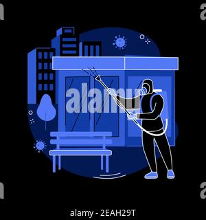 Public Place Sanitising abstrakte Konzept Vektor Illustration. Stock Vektor