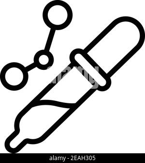 Symbol für Pipettiertest. Vektorsymbol für den Pipettentest für das Webdesign auf weißem Hintergrund isoliert Stock Vektor