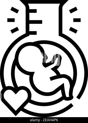 In-vitro-Fertilisation Linie Symbol Vektor-Illustration Stock Vektor