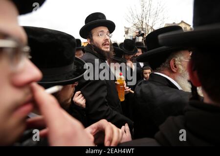 Lelow, Polen 2. Februar 2020: Hassidischer jude feiert während des chassidischen Feiertages den 206. Todestag von tzadik Dawid Biderman Stockfoto