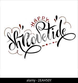 Happy Shrovetide Schriftzug Typografie Poster für Logo Stock Vektor