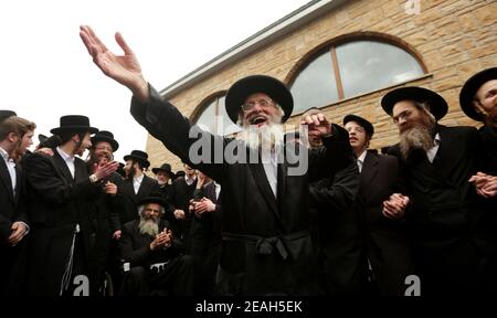 Lelow, Polen 2. Februar 2020: Hassidischer jude feiert während des chassidischen Feiertages den 206. Todestag von tzadik Dawid Biderman Stockfoto